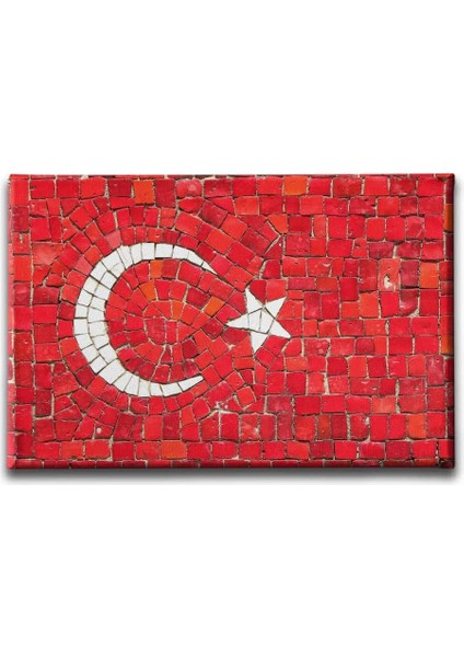 Taş Döşeme Türk Bayrağı Kanvas Tablo