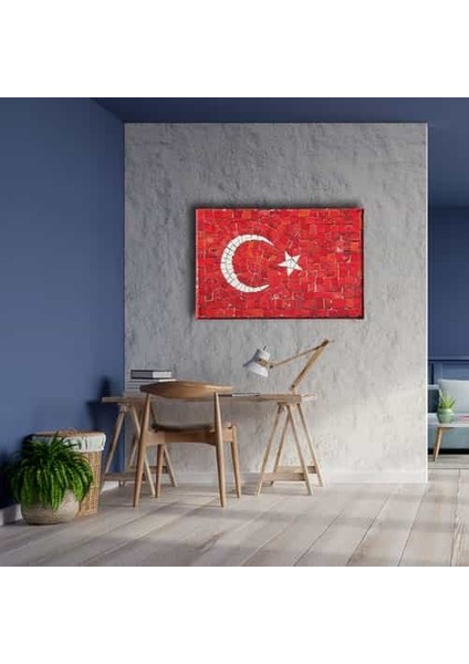Taş Döşeme Türk Bayrağı Kanvas Tablo