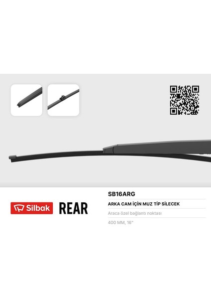 Silecek Süpürgesi Arka Muz Tipi 400MM A4 Avant Sw 04/08 A4 Allroad 04/09 A6 Avant Sw 05/11 Q3 0
