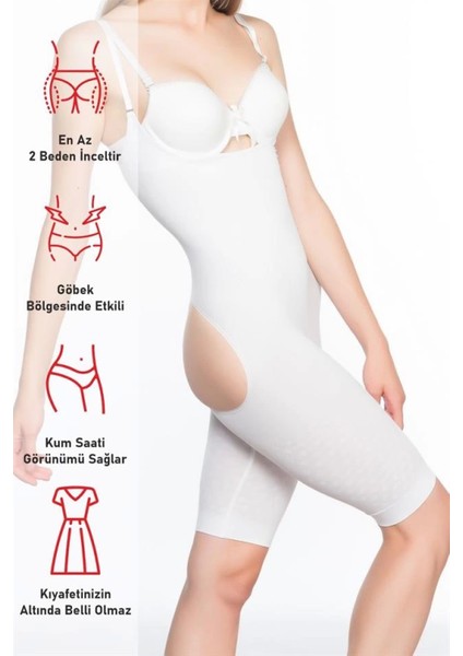 Miraxx Beyaz Emay 2038 Popo ve Göğsü Açık Paçalı Boy Korse fırsatları