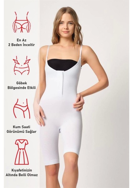 Miraxx Beyaz Emay 2093 Ön Agraflı Göğsü Açık Paçalı Boy Korse fırsatları