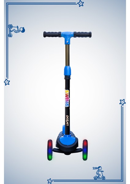 Swing 3tekerlekli LED Işıklı Çoçuk Scooter 40 kg Kapasiteli 3+Yaş fırsatları