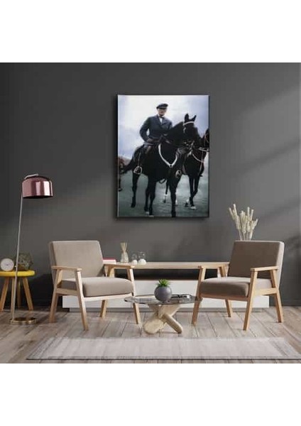 Atlı Atatürk Kanvas Tablo