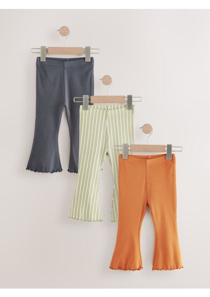 Pamuklu Turuncu Baskılı Kısa Kollu Taytlı 3'lü Alt Üst Takım modelleri