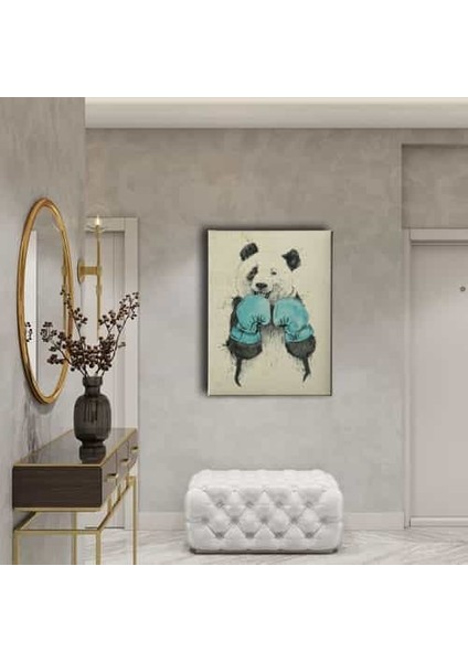 Boksör Panda Kanvas Tablo