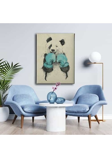 Boksör Panda Kanvas Tablo