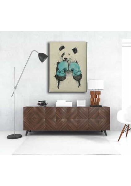 Boksör Panda Kanvas Tablo