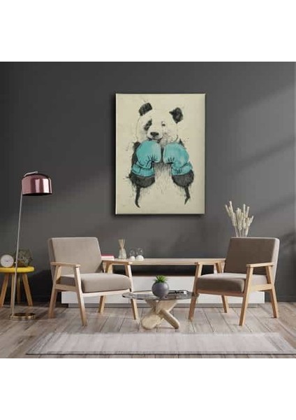 Boksör Panda Kanvas Tablo