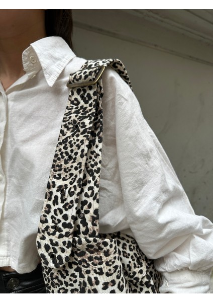 Animal Print Ayarlanabilir Denim Çanta fiyatları