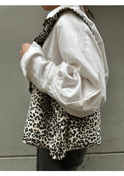 Animal Print Ayarlanabilir Denim Çanta indirimleri