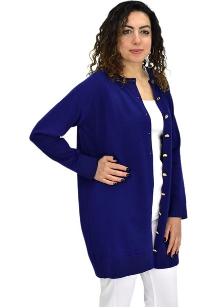 Kadın Triko Düğmeli Merserize Hırka 5100 BGL-ST04069