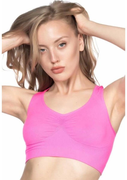 Miraxx Neon Fuşya Emay 4001 Soft Sporcu Büstiyer