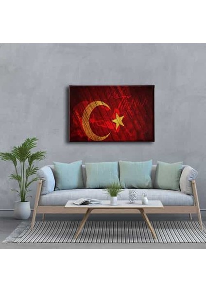 Ne Mutlu Türküm Diyene Türk Bayrağı Kanvas Tablo modelleri