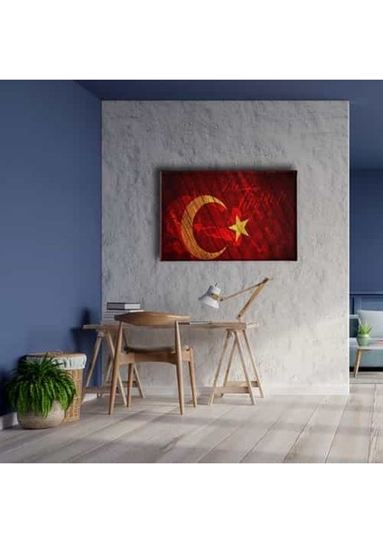Ne Mutlu Türküm Diyene Türk Bayrağı Kanvas Tablo indirimleri