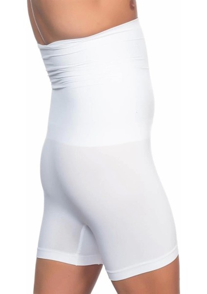 Miraxx Beyaz Emay E1005 Erkek Yüksek Bel Double Boxer Korse