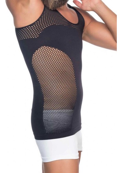 Miraxx Siyah Emay E1006 Fileli Erkek Korse Atlet