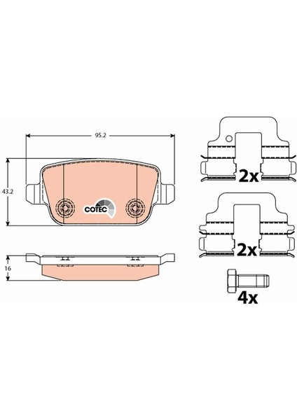Arka Fren Balatası Mondeo Iv Ca2 07 14 S-Max 09 06 S-Max 09 Kuga I 08 12 Galaxy Iıı 06 Volvo S80 Iı 06 S80 07 V70 06 V70 07 XC70 06 Freelander 2 2.2