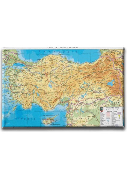 Türkiye Fiziki Haritası Canvas Tablo