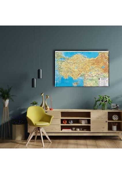 Türkiye Fiziki Haritası Canvas Tablo