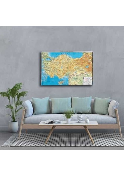 Türkiye Fiziki Haritası Canvas Tablo