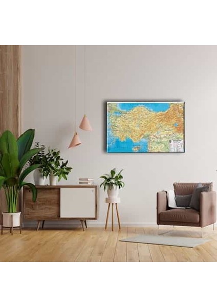 Türkiye Fiziki Haritası Canvas Tablo