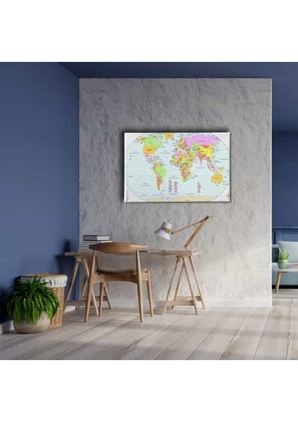 Dünya Siyasi Haritası Canvas Tablo