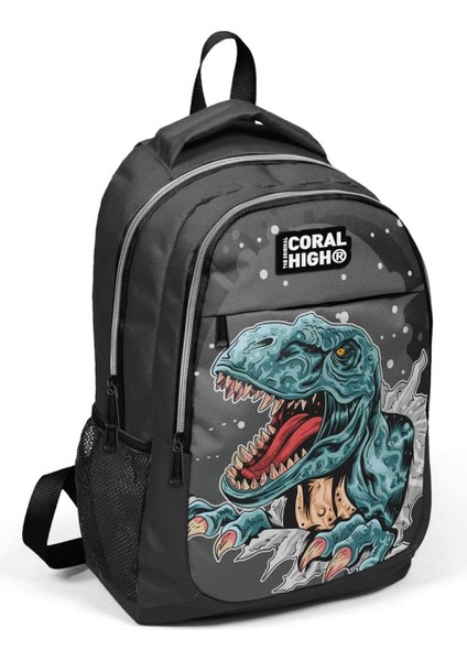 Menashop High Siyah Dinozor Sırt Çanta 14386