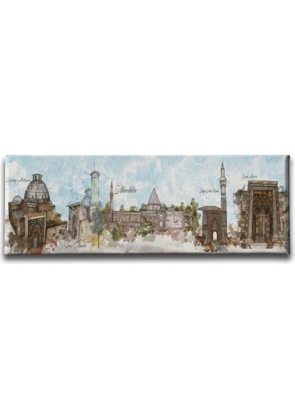Konya Tarihi Yerler Panoramik Kanvas Tablo