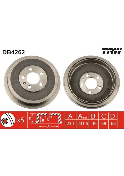 Fren Kampanası Arka Roomster 1.2 Tdı-1.4-1.4 Tdı-1.6-1.9 Tdı 06 Octavia 1.4-1.6-1.9 Tdı 96-10