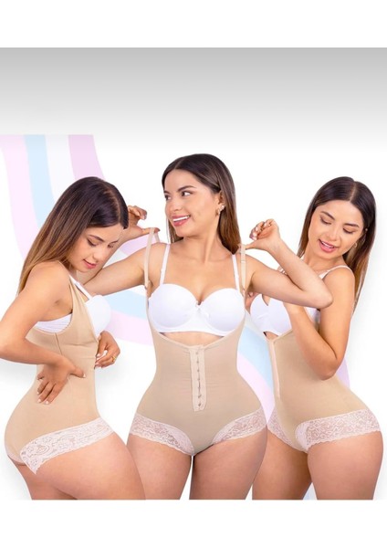 Iki Beden Toparlayıcı Korse (Askılı paça kısmı göpürlü siyah-Ten modelleri