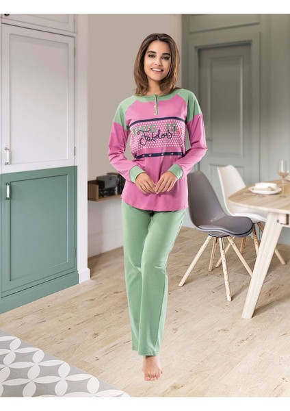 Miraxx Derya Kurşun Uzun Kol Kadın Pijama Takım 1120