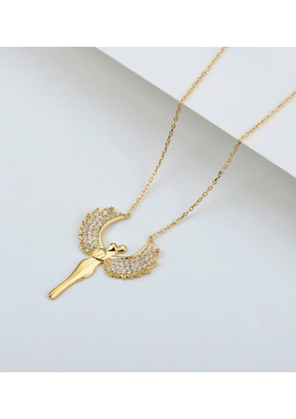 925 Ayar Gold Gümüş Sarılan Melek Kolye modelleri