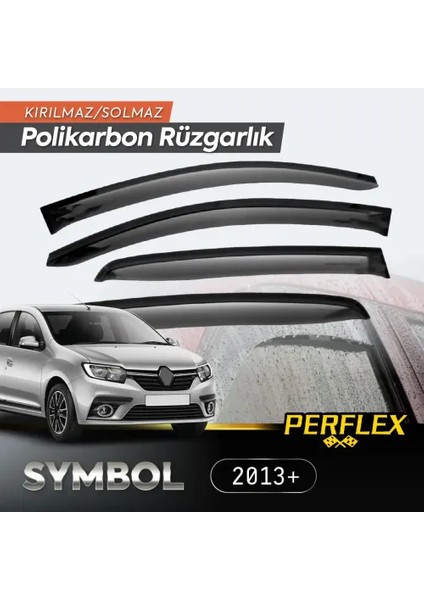 Perflex Polikarbon Kırılmaz Rüzgarlık V2 Düz Renault Symbol 2013+