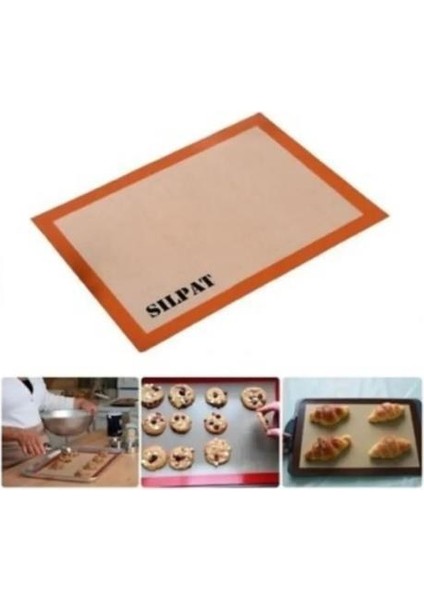 30X40 cm Silikon Fırın Pişirme Silpatı Kendinden Yağlı Yapışmaz Hamur Açma Matı Yanmaz Tepsi Kağıdı fiyatları