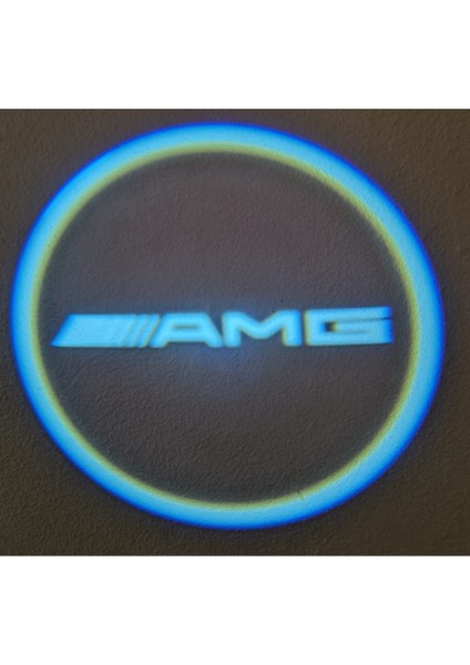 Mercedes AMG ile Uyumlu Kapı Altı Logo Pilli Karanlık ve Mesafe Sensörlü (Yazı)