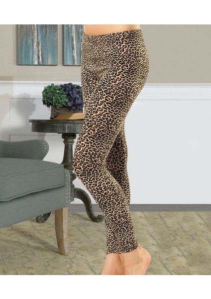 Miraxx Derya Kurşun Leopar Uzun Kadın Tayt 434