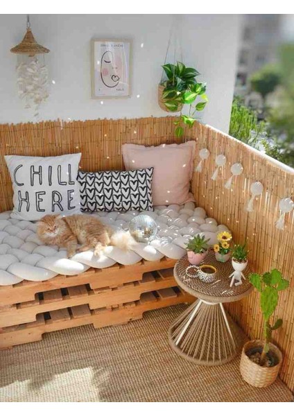 80 cm x 6 Metre Kamış Hasır Balkon Çiti Bambu Çit Bahçe Çiti Dekorasyon
