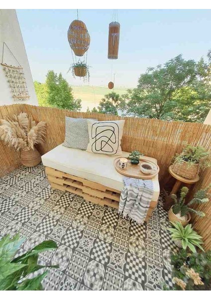 80 cm x 6 Metre Kamış Hasır Balkon Çiti Bambu Çit Bahçe Çiti Dekorasyon
