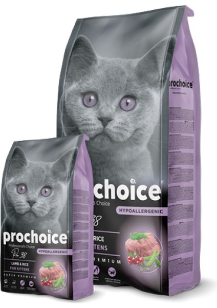 Prochoice 2 kg Yavru Kediler Için, Hipoalerjenik, Kuzu Etli ve Pirinçli Kuru Mama 11
