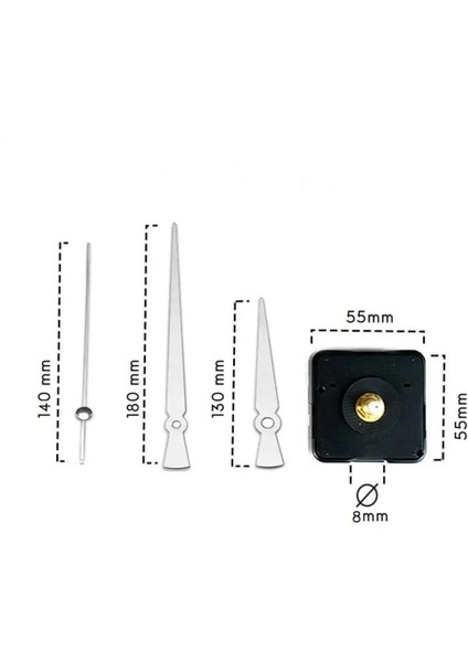 Saat Mekanizması Akar Sessiz Askılı 3D Saatlerle Uyumlu Şaft Uzunluğu 14 mm fiyatları