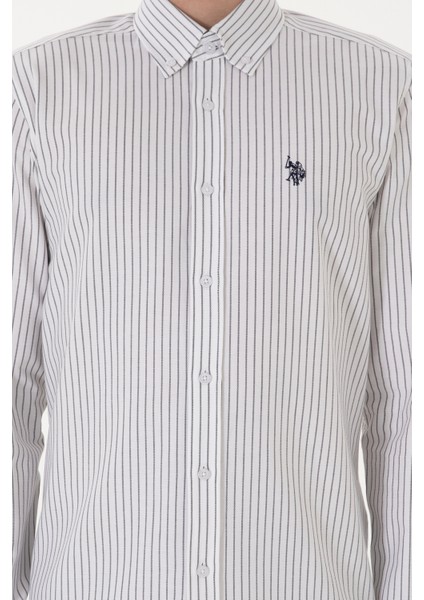 Erkek Beyaz Gömlek Desenli 50306366-VR013