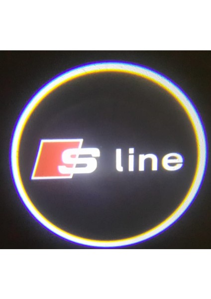 Audi S Line ile Uyumlu Kapı Altı Logo Pilli Karanlık ve Mesafe Sensörlü