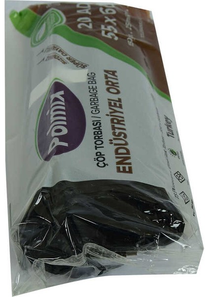 Çöp Torbası Orta Boy 55x60cm 150gr 25 Mikron 30lt Siyah Rulo 20 Adet