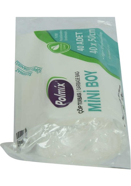 Çöp Torbası Mini Boy 40x50cm 70gr 12 Mikron 10lt Şeffaf Rulo 40 Adet