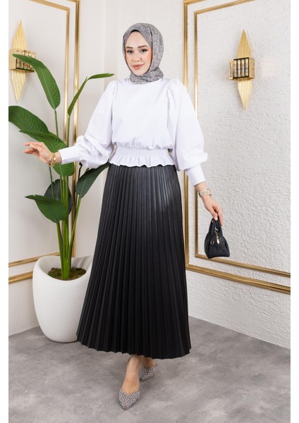Pliseli Tesettür ETEK-2034 Siyah