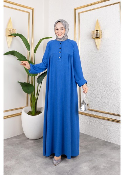 Robalı Tesettür ELBISE-5023 Indigo