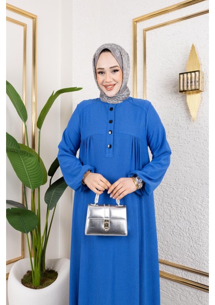 Robalı Tesettür ELBISE-5023 Indigo