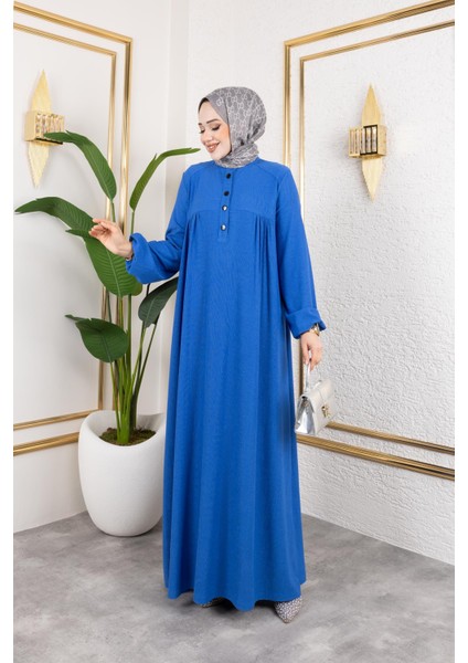 Robalı Tesettür ELBISE-5023 Indigo