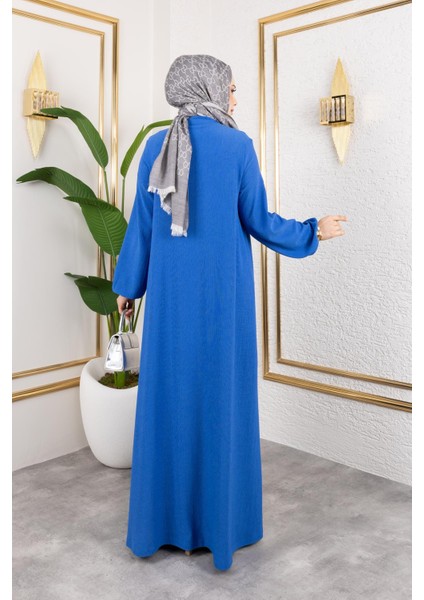 Robalı Tesettür ELBISE-5023 Indigo