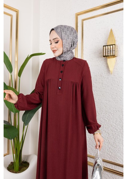 Robalı Tesettür ELBISE-5023 Bordo fiyatları